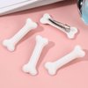 Beaupretty 4 Pieces Halloween White Dog Bone Hair Clips, Artificial Dog Bone Hairpins Alligator Barrettes Halloween Hair Accessories for Women Girls