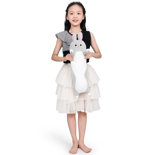 Yeqivo Long Rabbit Plush Toy, Soft Long Rabbits Stuffed Animal Cute Grey Bunny Hugging Plush Pillow Rabbit Stuffed Animal Plush for Kids(Grey Rabbit,19.68Inch/50cm)