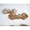 Gold or clear bow shaped crystal hair barrette clip bridal clip bridal barrette (Primary color: Clear)