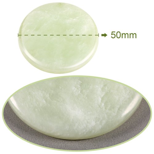 Bememo 2 Pieces Jade Stone for Lash Glue Eyelash Extension Round Jade Stone Lash Glue Holders Adhesive Pallet Fake Eye Lash Holder Base 2 Inch (Green)