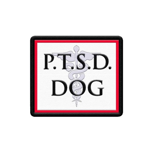 PTSD Dog Sew On Patch - Includes Five Service Dog Law Handout Cards – for Service Dog Vest or Harness