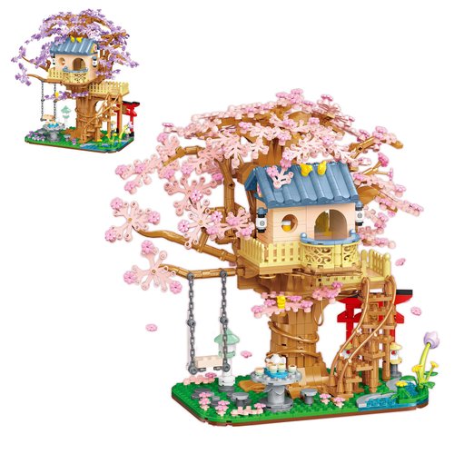 ZCOINS Cherry Blossom Tree House Building Blocks Set, Flower Mini Bricks 1446 PCS Construction Toy Kit for Adults Girl Boy Kids Aged 6+, DIY Manual Activities Birthday Festival Gift