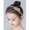 Denifery Flower Girl Headpiece for Wedding Princess Pearl Wedding Comb Pearl Crystal Hair Comb Hair Accessory Wedding Party First Communion for Women and Girls