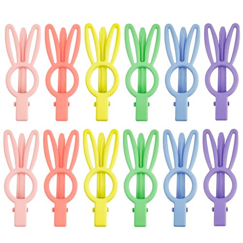 12 PCS Matte Hair Clip Cute Rabbit Hairpins Non Slip Hair Barrettes Alligator Hair Clips Colorful Clips for Thick Hair Accessories for Birthday Christmas Valentines Day Gifts