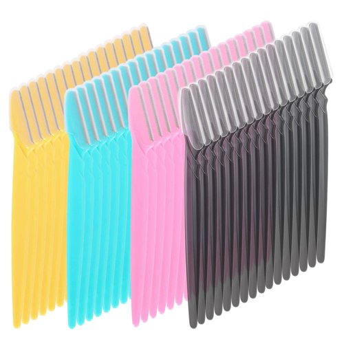 Eyebrow Razor, 64 Pcs Face Razors Eyebrow Razors for Women, Multipurpose Exfoliating Dermaplaning Tool, Facial Razor Eyebrow Face Hair Trimmer Shaver For Women or Men with Precision Cover,4 Colors