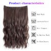 ASKUANG Halo Hair Extensions for Women Wavy Curly Hair Extensions Invisible Wire Adjustable Size Removable Secure Clip in Extensions (Dark Brown)