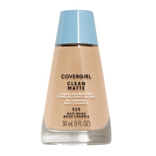 COVERGIRL Clean Matte Liquid Foundation Buff Beige 525, 1 oz (packaging may vary)