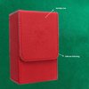 Tarot Storage Box, Portable Playing Card Box, PU Leather Tarot Card Holder Storage Case Tin with Sun Moon Design for Fortune Telling Cards (Red)