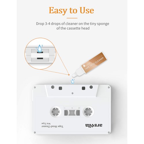 Arsvita Audio Cassette Head Cleaner, Tape Cleaning Kit for Home/Portable/Car Cassette Player
