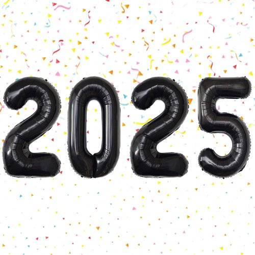 2025 Balloons Black 40 inch 2025 Foil Number Balloons, New Years Balloons for New Years Decorations 2025, New Years Eve Party Supplies, Christmas, Birthday Party Decorations