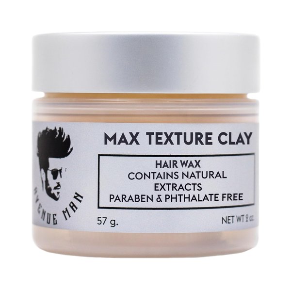 Avenue Man Max Texture Clay - Hair Products for Men (2oz) - Hair Pomade with Herbal Extracts for Wet or Dry Hair - Paraben-Free Hair Putty - Improved Formula