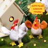 Kasyat 6 Pieces Mini Plush Furry Animal Toys Soft Plush Horse Pig Cattle Rabbit Dog Sheep Hen Doll Stuffed Plush Animals for Christmas Stocking Stuffers Birthday Party Decoration(Chicken and Rooster)