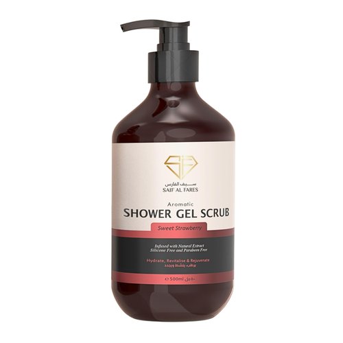 SAIF AL FARES Sweet Strawberry Shower Gel Scrub Alcohol Free with Strawberry Scent Infused with N...