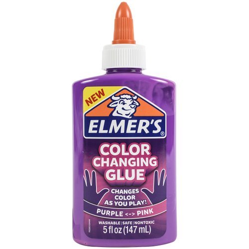 Elmer's Color Changing Liquid Glue | Makes Slime That Changes Color As You Play, Pink to Purple, 5 oz.