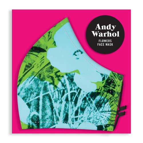 Galison Andy Warhol Flowers Face Mask from 100% Cotton Material with Iconic Warhol Design, Adjustable Ear Loops and Space for Filter, Stay Healthy, Safe and Fashionable