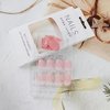 24 Pcs Nude Pink Press on Nails Short Square - YEFIUO Cute Fake Nails Press ons Glossy Nail Tips Full Cover False Nails with Ombre Designs Glue on Nails Kit Acrylic Set Festival Nail Art DIY for Women