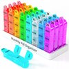 Monthly Pill Organizer 4 Times a Day,Odaro 30 Day Pill Organizer,Monthly Pill Box 4 Times a Day Organizer,Portable Pill Case Organizer,Medicine Organizer for Vitamins and Medication（Rainbow）