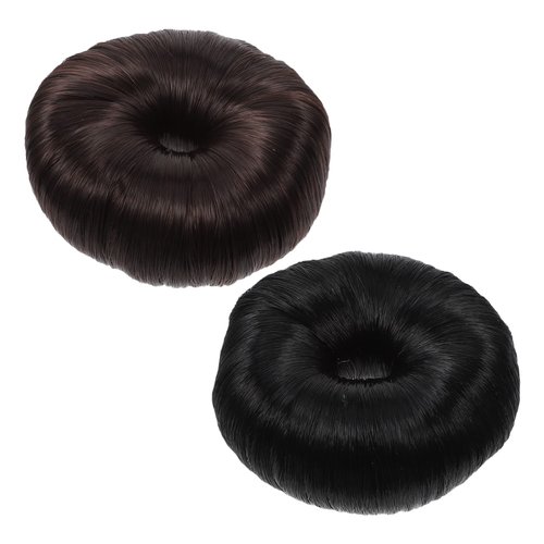 NOLITOY 2pcs Hair Dryer Knot Black Outfit Wigs Chignon Hair Ring Faux Hair Bun No Crease Hairpin Black Girl Hairpiece Messy Bun Hairpiece Resin Hair Extension Ring Elasticity