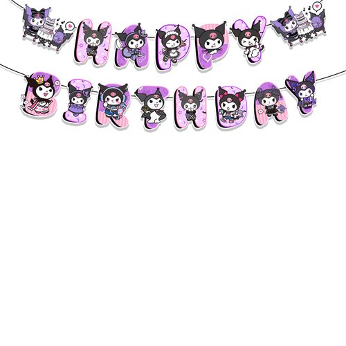 MUSNOW 42pcs Kuromis Party Decoration Pack Includes，Banner，Cake Topper，Blackdrop,Balloons for Girl Kuromis party supplies