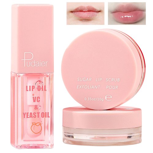 Rosarden Lip Scrub, Lip Scrubber Exfoliator Lip Care Product, 3-In-1 Lip Scrub Set With Lip Balm, Lip Scrubs & Lip Oil, Lip Sleeping Mask Lip Moisturizer And Lip Exfoliator Gift Set For Teen Girl