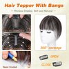 KPROYU Human Hair Toppers For Women Real Human Hair 3D French Bangs Hair Clip(6 * 8) 360° Cover Clip In Bangs Real Human Hair (Natural Black) Hair Topper With Bangs Hair Clip Human Hair