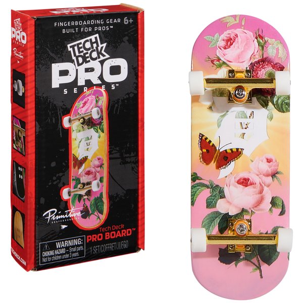 TECH DECK, Primitive Pro Series Finger Board with Storage Display, Built for Pros Authentic Mini Skateboards, Kids Toys for Ages 6 and Up