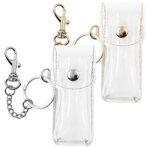 PACKOVE Lipstick Case Keychain Clear Lipstick Pouch Mini Chapstick Holder Chapstick Keychain Holder Clear Chapstick Holder Lip Balm Holder Lip Balm Keychain