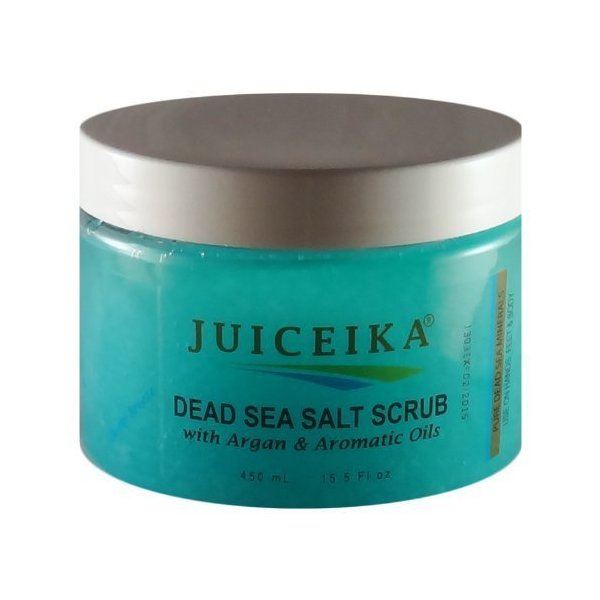 Dead Sea Salt Scrub with Argan & Aromatic Oils 15.5 fl.oz.-450ml Ocean Breeze scent by Juiceika