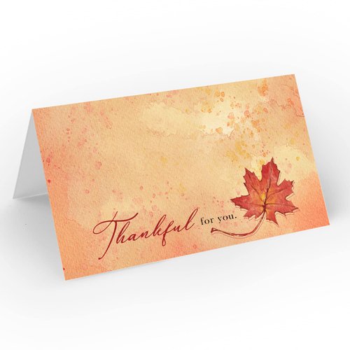 Whaline Thanksgiving Place Cards 50Pcs Autumn Fall Maple Leaves Table Tent Place Cards Vintage Seating Name Escort Card Folded Seat Assignment Setting Label for Gathering Wedding Baby Shower Birthday