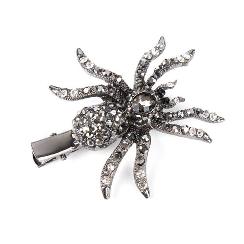 Framendino, Halloween Spider Hair Clips Black Gem Crystal Spider Hairpins Rhinestone Alligator Hair Clip for Women Girls Halloween Party Hair Costume Accessory