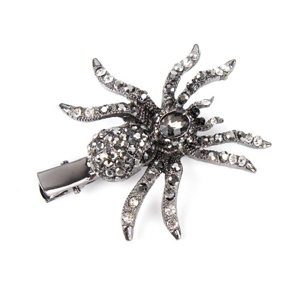 Framendino, Halloween Spider Hair Clips Black Gem Crystal Spider Hairpins Rhinestone Alligator Hair Clip for Women Girls Halloween Party Hair Costume Accessory