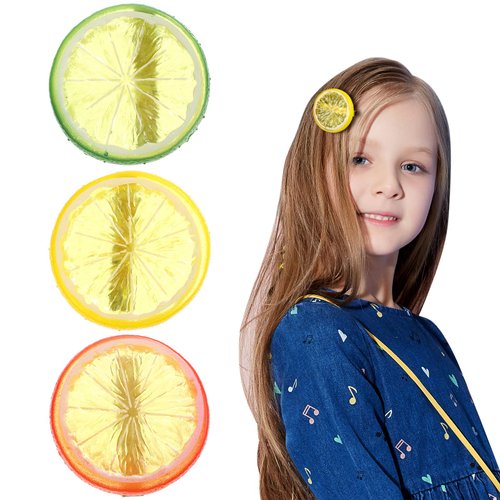NOLITOY 3pcs Lemon Hair Clips, Fruit Hairpin Cute Realistic Hair Lemon Barrettes Hair Accessories for Girls Women
