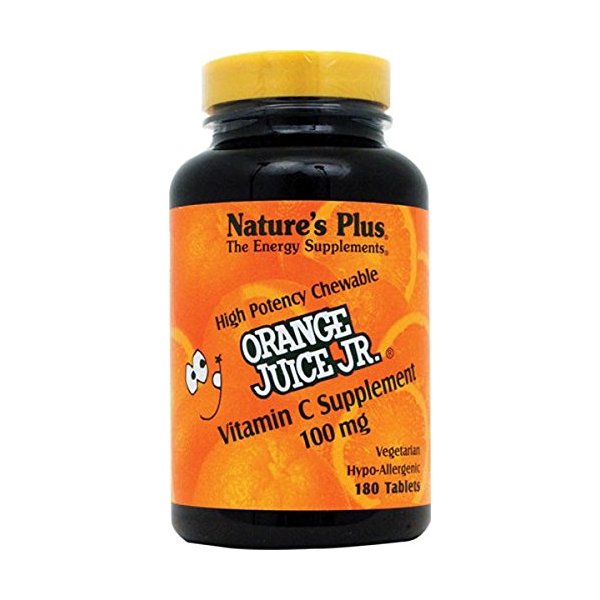 Nature's Plus Orange Juice Jr Chewable Vitamin C - 100 mg - 180 Tablets