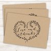Kraft Love and Thanks Thank You Note Card Pack - Set of 36 cards blank inside - with Kraft envelopes