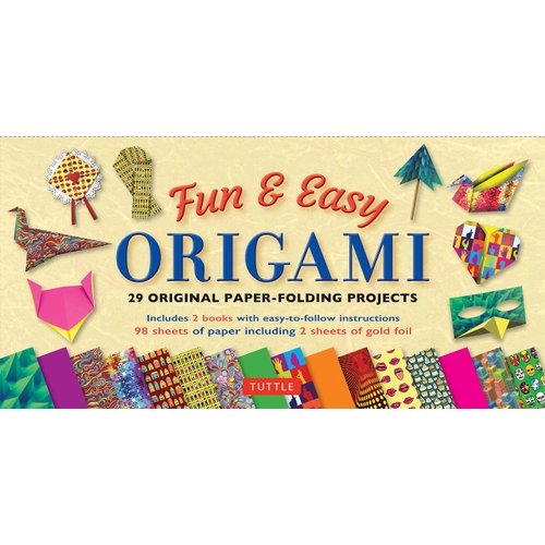 Fun & Easy Origami Kit: 29 Original Paper-folding Projects: Includes Origami Kit with 2 Instruction Books & 98 Origami Papers