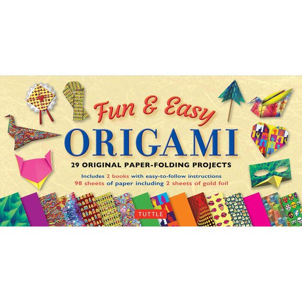 Fun & Easy Origami Kit: 29 Original Paper-folding Projects: Includes Origami Kit with 2 Instruction Books & 98 Origami Papers