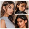 Amariver 24 Pcs Silver and Gold Rhinestone Bobby Pins Small Crystal Bobby Pins Bulk for Lady Women Sparkly Hair Clips Shiny Glitter Hairpins Styling Hair Accessories for Women Girls 12Pcs Per color
