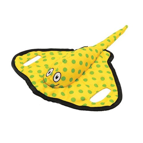 SmartPetLove Snuggle Puppy Tender-Tuffs - Yellow Stingray Tug of War Plush Dog Toy - Great for Play and Interaction with Puncture Resistant Squeaker