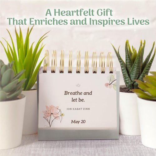 MESMOS 366 Daily Mindfulness Affirmation Quotes, Perpetual Desk Calendar, Inspirational Self Care Gifts for Women, Cute Office Desk Accessories, Desk Decor for Women, Office Decorations for Work