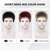 SEVENCOLORS Mens Wig Short Auburn Wigs for Men Male Natural Straight Hair Synthetic Wigs Lightweight Buzz Cut Cosplay Daily Wig