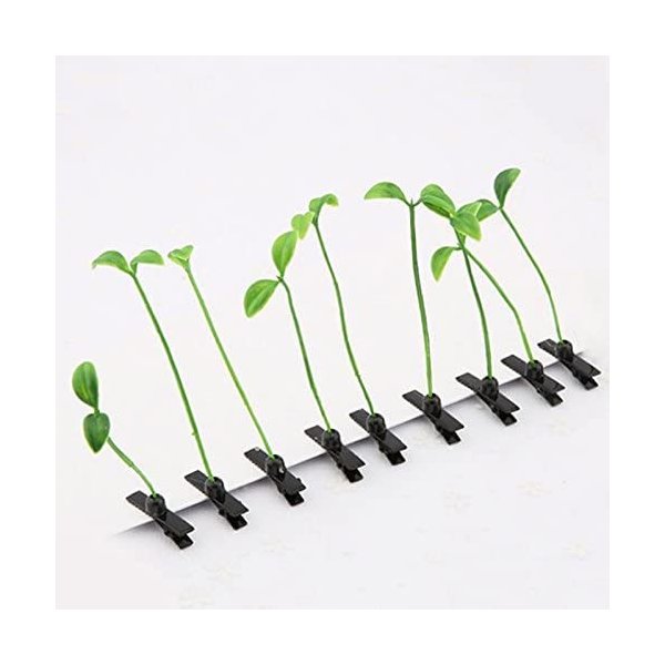 Green Funny Grass Hair Clips, 4 Pcs Bean Sprout Hairpins Bean Sprout Hair Clips Grass Barrette Green Leaf Plant Antenna Hair Pins Hair Accessories for Women Girls Kids Hair Clips