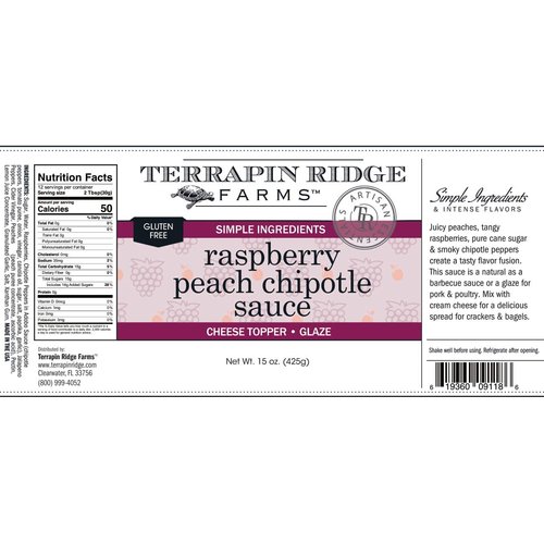 Terrapin Ridge Farms Raspberry Peach Chipotle Sauce – One 15 Fluid Ounce Bottle