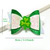 Glitter St Patrick's Day Hair Bow Clips Girls Green Shamrock Hair Barrettes Accessories Kids Irish Lucky Clover Party Costume Supplies