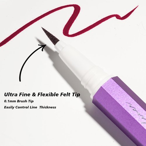 YES.EYE DO Purple Liquid Eyeliner - Skinny Matte Colorful Liquid Eyeliner Purple - Easy Glide Smudge Resistant - Felt Tip Applicator for Precise Line Application - Body Art Use (Berry Bliss)