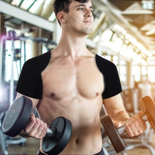 EXCEART Double Shoulder Support Shoulder Wrap Protector Shoulder Strap Brace for Outdoor Hiking Lifting Sports (Size M)