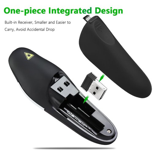 KUIYN Presentation Clicker Remote, Wireless USB Presenter, Slideshow PowerPoint Clicker, Compatible with Win10︱MAC - Support PPT︱Keynote︱Google Slides