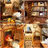 Fsolis Book Nook Kit, DIY Miniature House Room Kit for Adults Wooden Puzzle Bookshelf Decorations Bookshelf Nook Decor Gifts for Women and Craft Lovers(Eternal Bookstore)