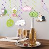 Spa Hanging Swirls, Spa Themed Hanging Swirls for Girls, Spa Birthday Ceiling Decorations, Makeup Party Hanging Decorations,Slumber Party Decor, Spa Party Decorations, 16Pcs