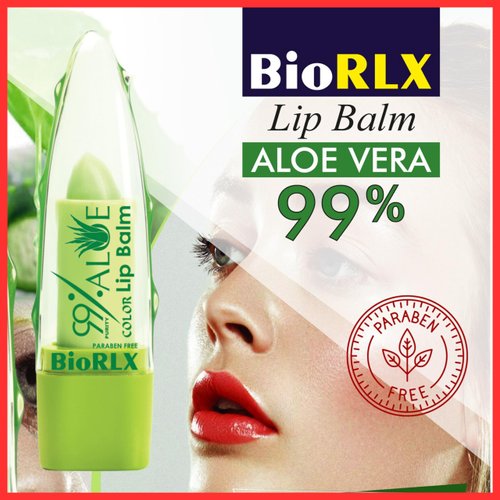 BioRLX 99% Purity Aloe Vera Lip Balm with Color(Tinted) (Six Lip Balms)