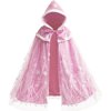 PURFEEL Girls Elsa Cape Kids Warm Hooded Cloak Dress up Princess Cape L 7-10Years
